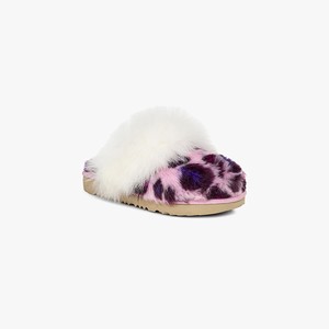 Ugg Cozy II Leopard Kids Slippers White/Pink/Black (4865GOYUD)